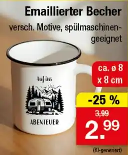 Zimmermann Emaillierter Becher Angebot