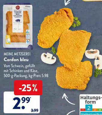 Aldi Süd Meine Metzgerei Cordon bleu 500g Angebot