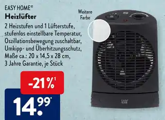 Aldi Süd Easy Home Heizlüfter Angebot