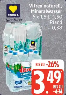 Edeka Vitrex naturell, Mineralwasser Angebot