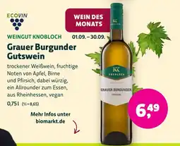 Aleco Biomarkt WEINGUT KNOBLOCH Grauer Burgunder Gutswein Angebot