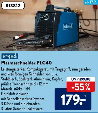 Aldi Süd Scheppach Plasmaschneider PLC40 Angebot