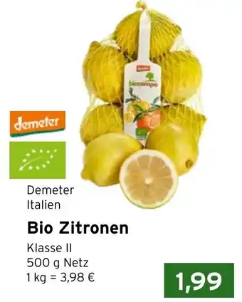 CAP Markt Demeter Bio Zitronen 500g Netz Angebot