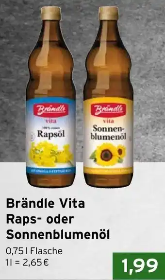 CAP Markt Brändle Vita Raps oder Sonnenblumenöl 0,75L Angebot