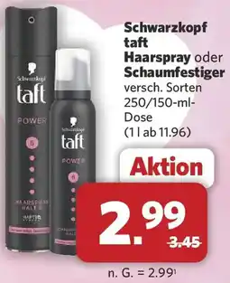 Combi Schwarzkopf taft Haarspray oder Schaumfestiger Angebot