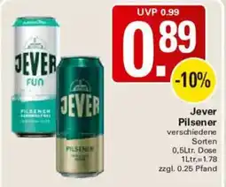 WEZ Jever Pilsener Angebot