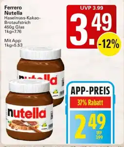 WEZ Ferrero Nutella Haselnuss-Kakao-Brotaufstrich Angebot