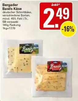 WEZ Bergader Basils Käse Angebot
