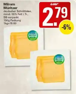 WEZ Milram Müritzer deutscher Schnittkäse Angebot