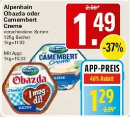 WEZ Alpenhain Obazda oder Camembert Creme Angebot