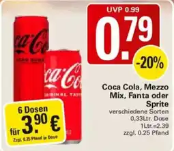 WEZ Coca Cola, Mezzo Mix, Fanta oder Sprite Angebot