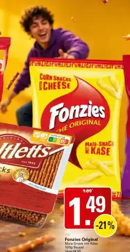WEZ Fonzies Original Mais-Snack mit Käse Angebot