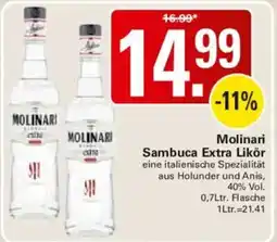 WEZ Molinari Sambuca Extra Likör Angebot