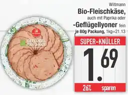E-Center Wiltmann Bio-Fleischkäse -Geflügellyoner fein Angebot