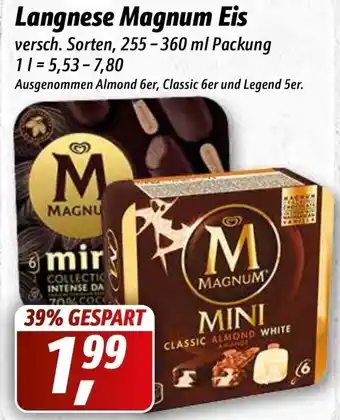 Simmel Langnese Magnum Eis 255-360ml Angebot