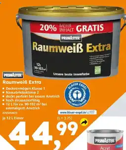 Globus Baumarkt Primaster Raumweiß Extra Angebot