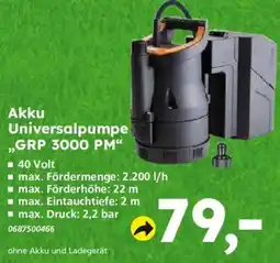 Globus Baumarkt Akku Universalpumpe "GRP 3000 PM" Angebot