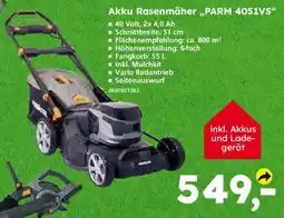 Globus Baumarkt Akku Rasenmäher „PARM 4051VS“ Angebot