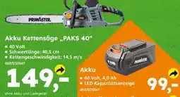 Globus Baumarkt PRIMASTER Akku Kettensäge „PAKS 40“ Angebot