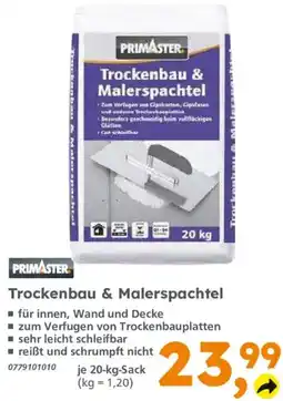 Globus Baumarkt PRIMASTER Trockenbau & Malerspachtel Angebot