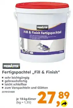 Globus Baumarkt Primaster Fertigspachtel „Fill & Finish“ Angebot