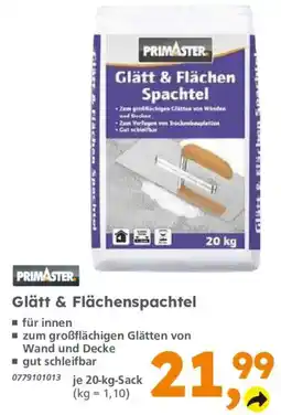 Globus Baumarkt PRIMASTER Glätt & Flächenspachtel Angebot