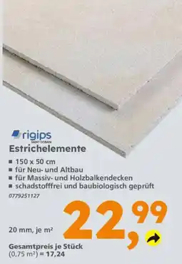 Globus Baumarkt rigips Estrichelemente Angebot