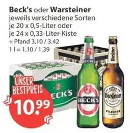 V Markt Beck's oder Warsteiner Angebot