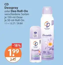 V Markt CD Deospray oder Deo Roll-On Angebot