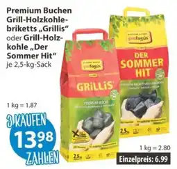 V Markt Premium Buchen Grill-Holzkohlebriketts „Grillis“ Angebot