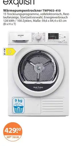 V Markt Wärmepumpentrockner TWP903-410 Angebot