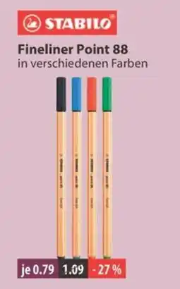 V Markt STABILO Fineliner Point 88 Angebot