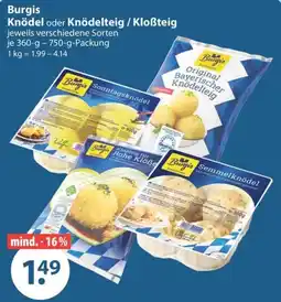 V Markt Burgis Knödel oder Knödelteig / Kloßteig Angebot