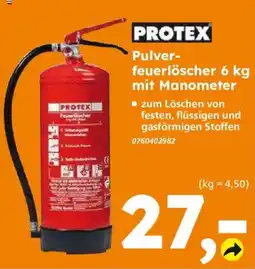 Globus Baumarkt PROTEX Pulverfeuerlöscher 6 kg Angebot