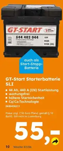 Globus Baumarkt GT-Start Starterbatterie SLI Angebot