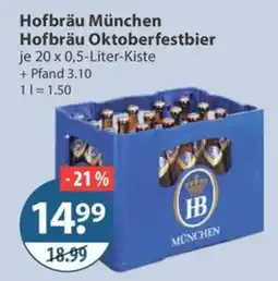 V Markt Hofbräu München Hofbräu Oktoberfestbier Angebot