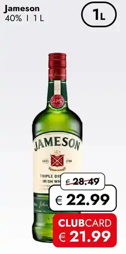 Travel Free Jameson Triple Distilled Irish Whiskey Angebot