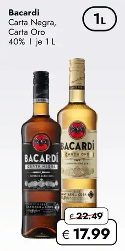 Travel Free Bacardi Carta Negra, Carta Oro Angebot