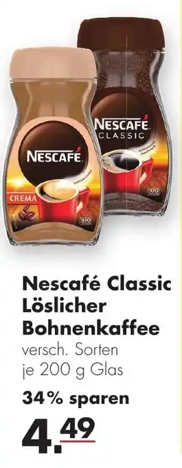 Handelshof Nescafé Classic Löslicher Bohnenkaffee 200g Angebot