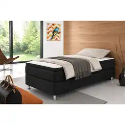 Netto Marken-Discount Box 90 cm mit 7 Zonen Taschenfederkernmatratze und Topper Webstoff Schwarz Angebot
