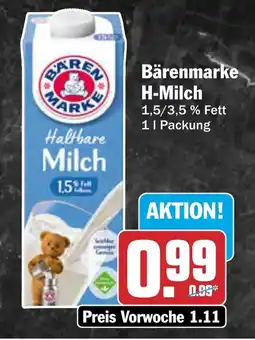 AEZ Bärenmarke H-Milch Angebot