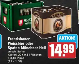 AEZ Franziskaner Weissbier oder Spaten Münchner Hell Angebot