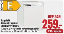 B1 Discount Baumarkt Exquisit Geschirrspüler »GSP6012-030E« Angebot