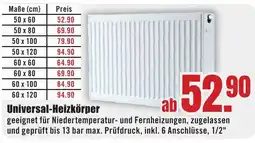 B1 Discount Baumarkt Universal-Heizkörper Angebot