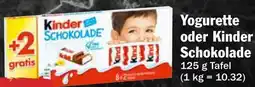 AEZ Yogurette oder Kinder Schokolade Angebot