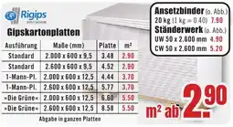 B1 Discount Baumarkt Rigips Gipskartonplatten Angebot