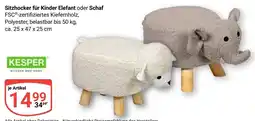 Globus Sitzhocker für Kinder Elefant oder Schaf Angebot