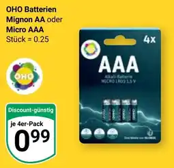 Globus OHO Batterien Mignon AA oder Micro AAA Angebot