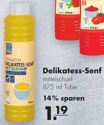 Handelshof Delikatess Senf mittelscharf 875ml Angebot