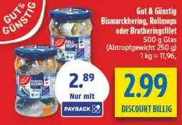 diska Gut & Günstig Bismarckhering, Rollmops oder Bratheringsfilet Angebot